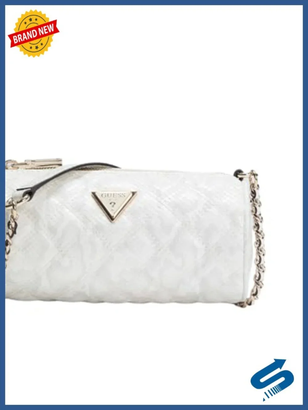 Mini Barrel Shoulder Bag with Woven Chain Strap